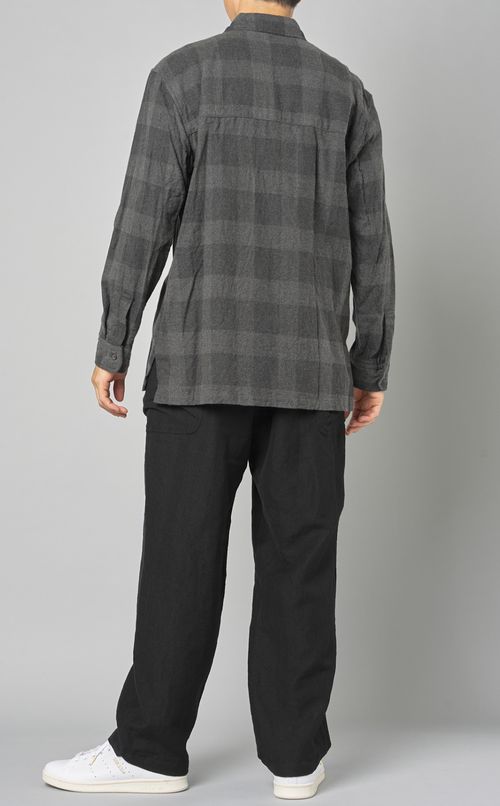フラノチェックオープンシャツ
