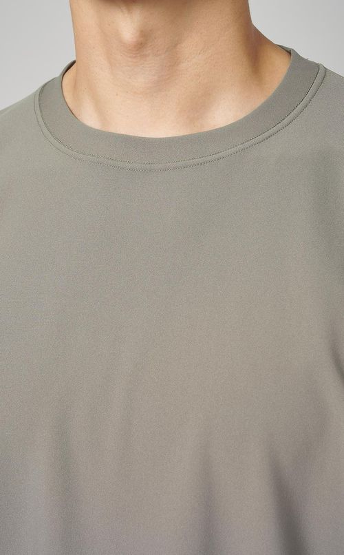 ストレッチクルーネックロングTシャツ