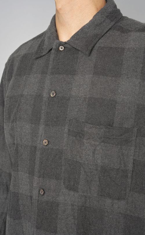 フラノチェックオープンシャツ