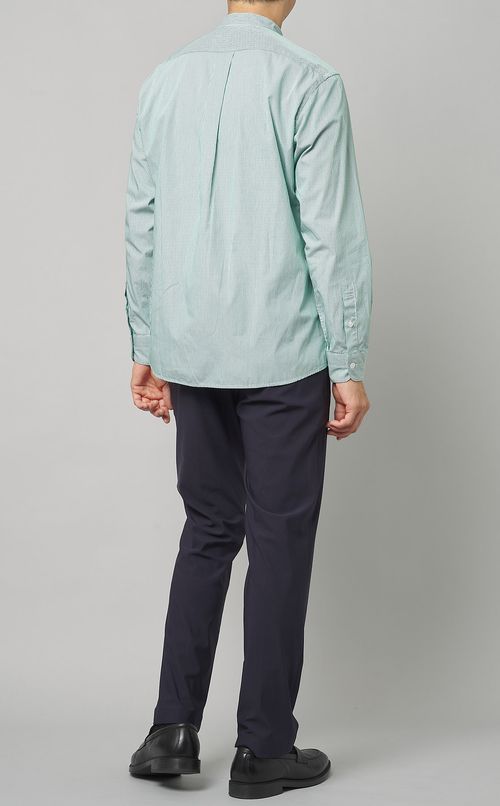 ストライプバンドカラーシャツ