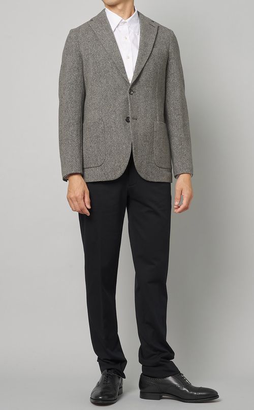 ツイードプリントシングルジャケット