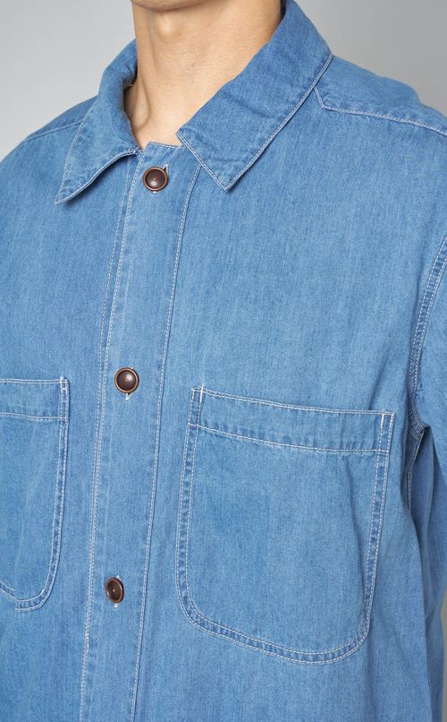 ムラ糸デニムワークシャツ