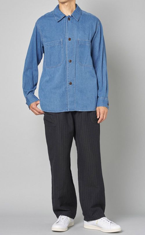 ムラ糸デニムワークシャツ