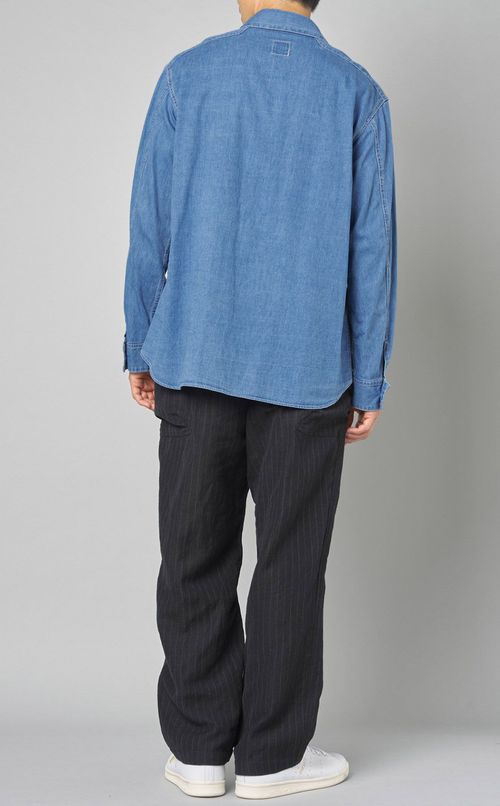 ムラ糸デニムワークシャツ