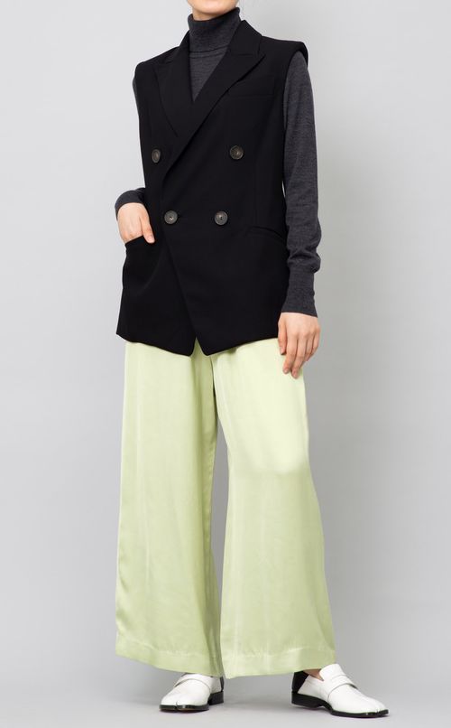 レーヨンサテンワイドパンツ