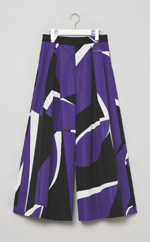 プリントボックスプリーツワイドパンツ