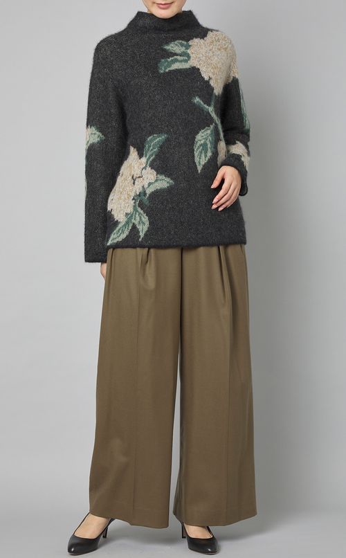 フランネルタックワイドパンツ