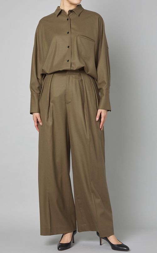 フランネルタックワイドパンツ