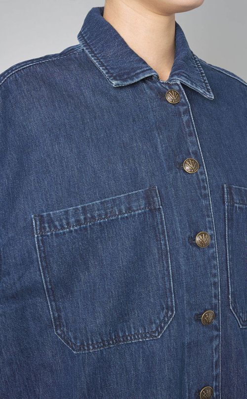 ウォッシュドデニムシャツブルゾン