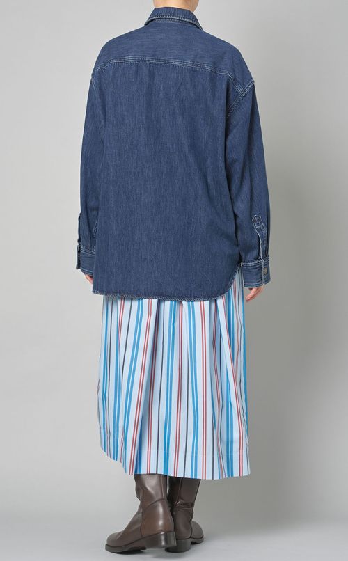 ウォッシュドデニムシャツブルゾン