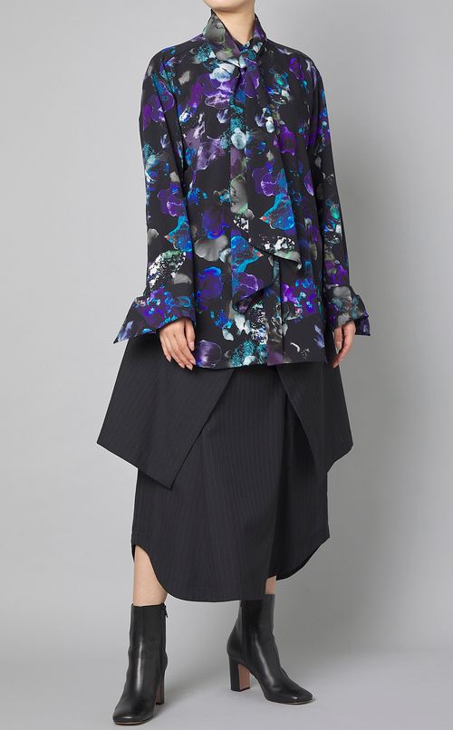 ピンストライプウエストベルトスカート