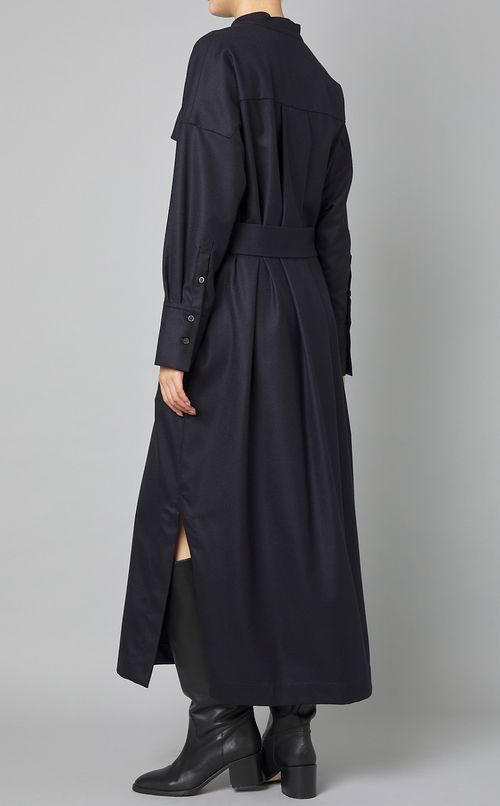 ツイルウールフラップポケットワンピース