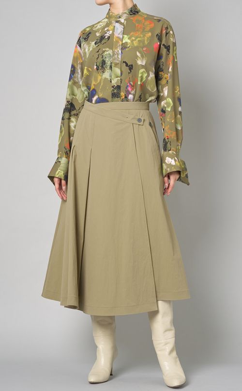 フラワープリントボウタイブラウス