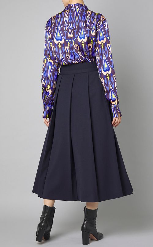 サイドボタンワイドプリーツスカート