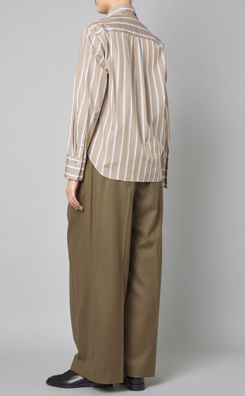 ブロードストライプボウタイシャツ