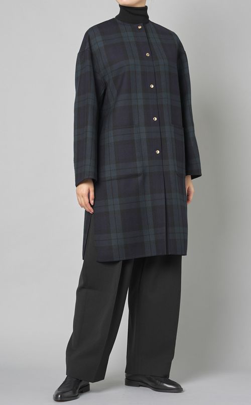 ノーカラーリバーシブルコート