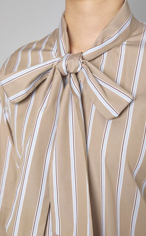 ブロードストライプボウタイシャツ