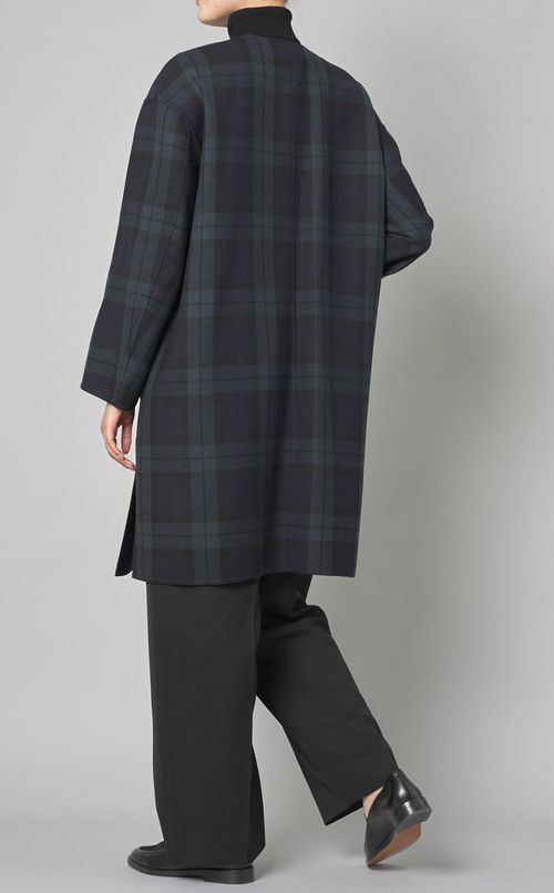 ノーカラーリバーシブルコート