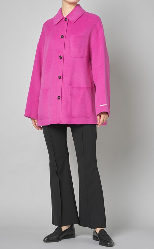 ウールフラップポケットショートコート