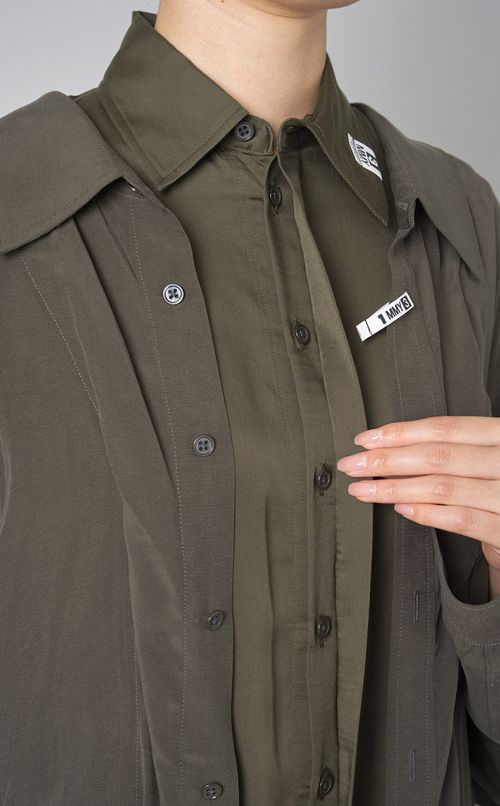 ダブルレイヤードソリッドシャツ