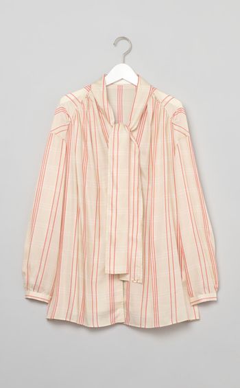 チェックスカーフブラウス