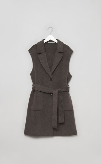 ウールカシミアスリーブレスコート