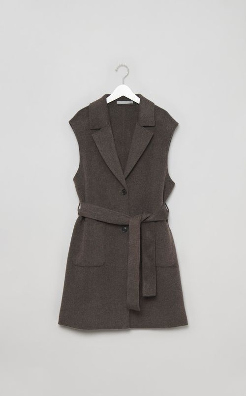 ウールカシミアスリーブレスコート