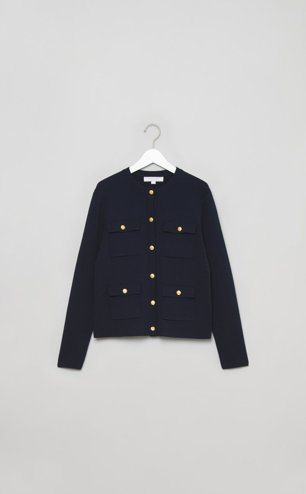 ミラノリブノーカラーニットジャケット