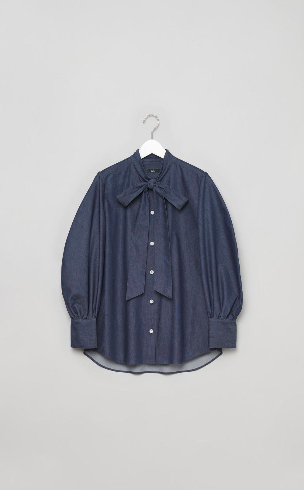 デニムボウタイブラウス