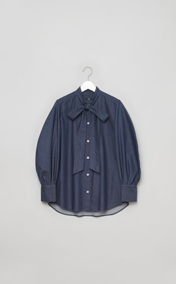 デニムボウタイブラウス