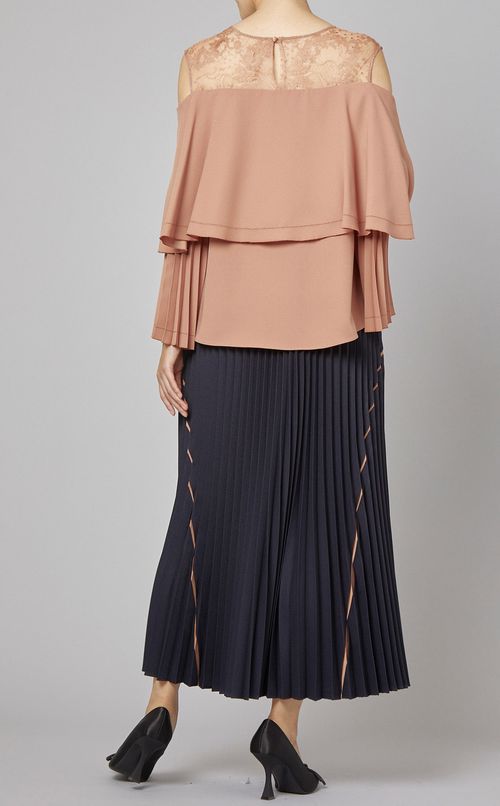 プリーツスリーブブラウス