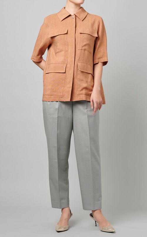 コットンリネンサファリシャツ