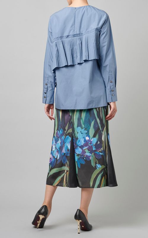 コットンポリプリーツブラウス