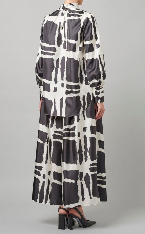 チェックプリントイージーパンツ