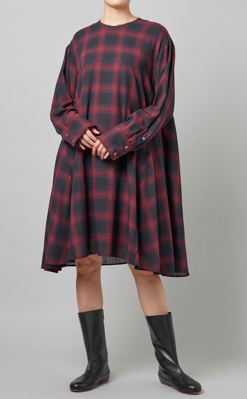 チェックパネルワンピース