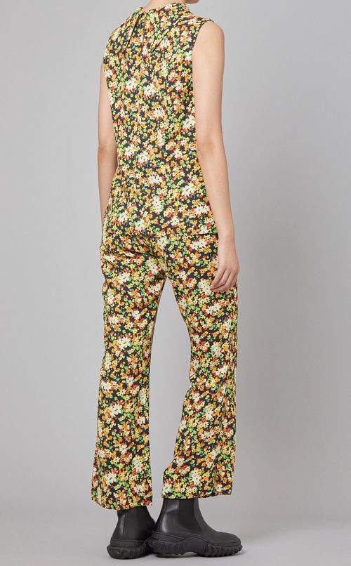 フラワープリントフレアパンツ