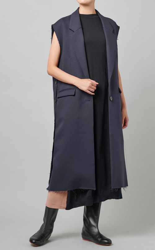 サイドプリーツニットワンピース