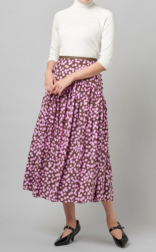 ドットプリントフレアスカート