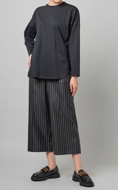 シルクウールストライプパンツ