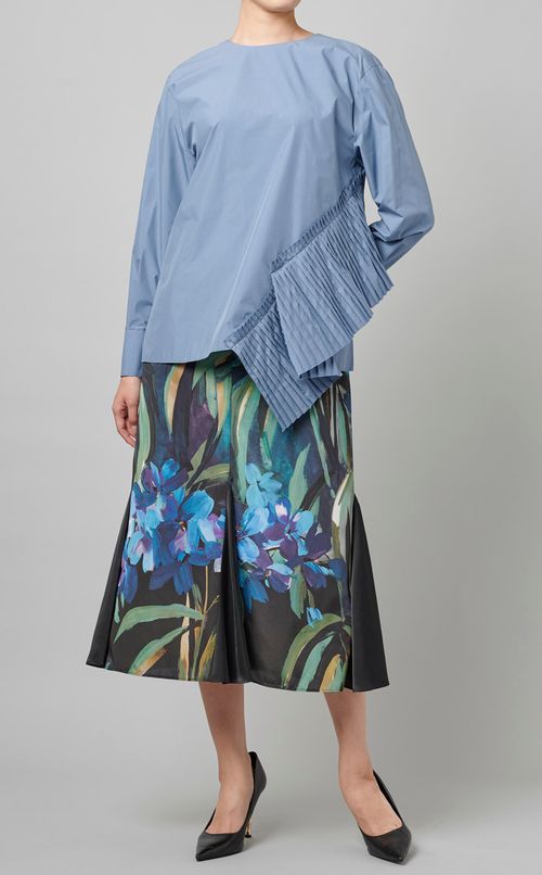 ペインティングフラワープリントスカート