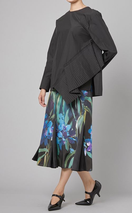 ペインティングフラワープリントスカート