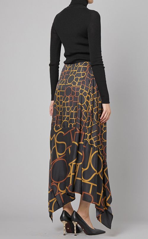 ロゴプリントアシンメトリースカート