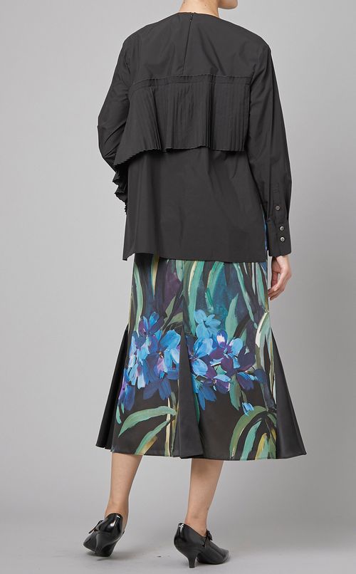 コットンポリプリーツブラウス