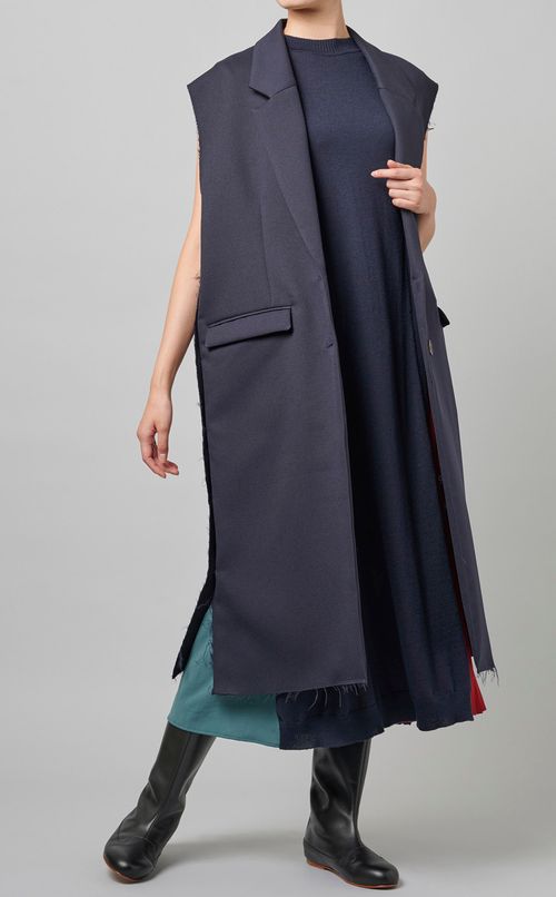 サイドプリーツニットワンピース