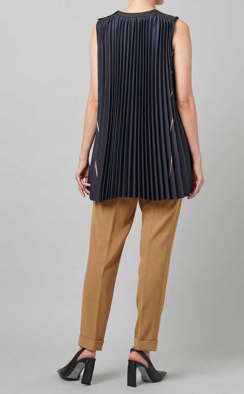 バイカラープリーツブラウス