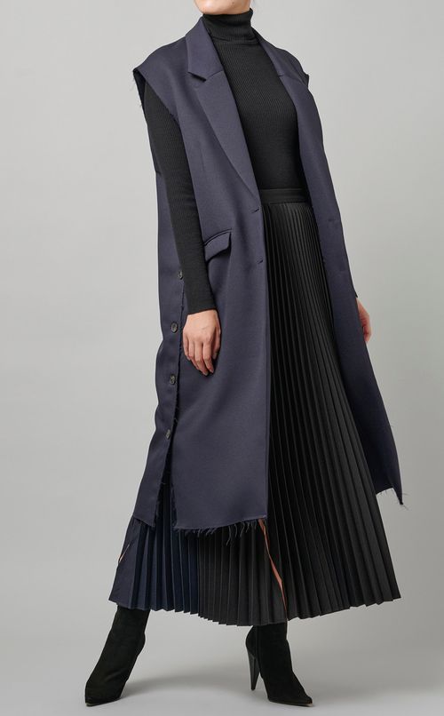 バイカラープリーツスカート