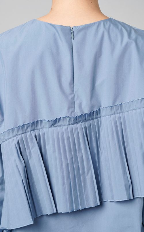 コットンポリプリーツブラウス