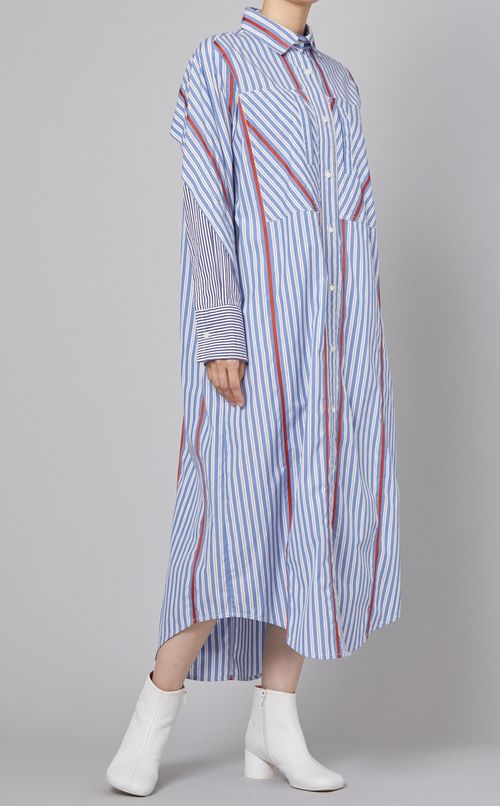 マルチストライプシャツワンピース