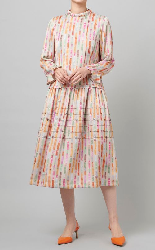 プリントフレアワンピース