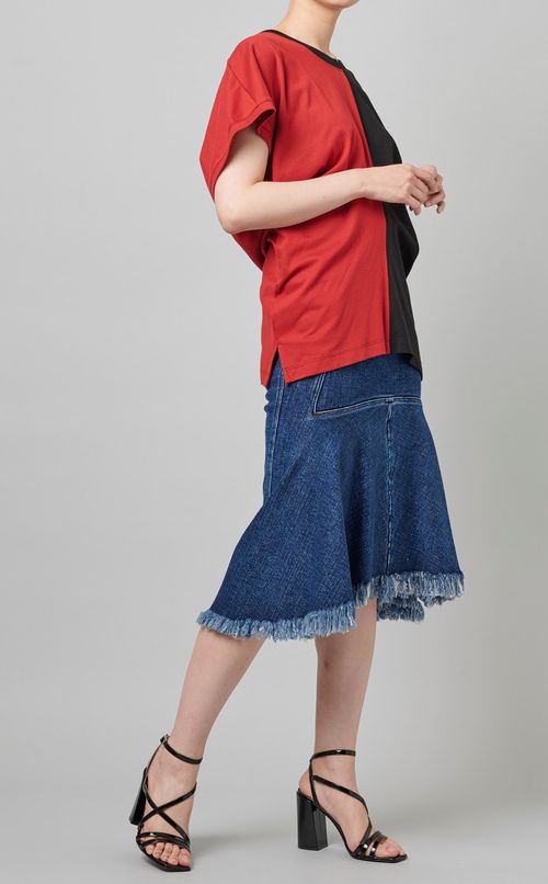 コットンバイカラーカットソー